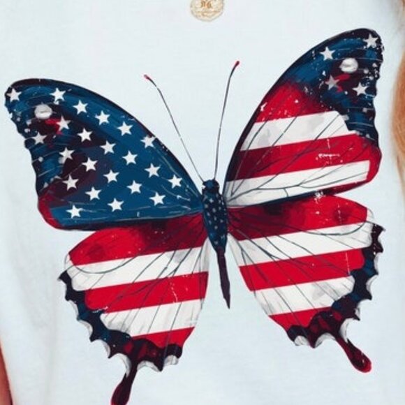 White Butterfly Graphic Tee - Picture 2 of 4